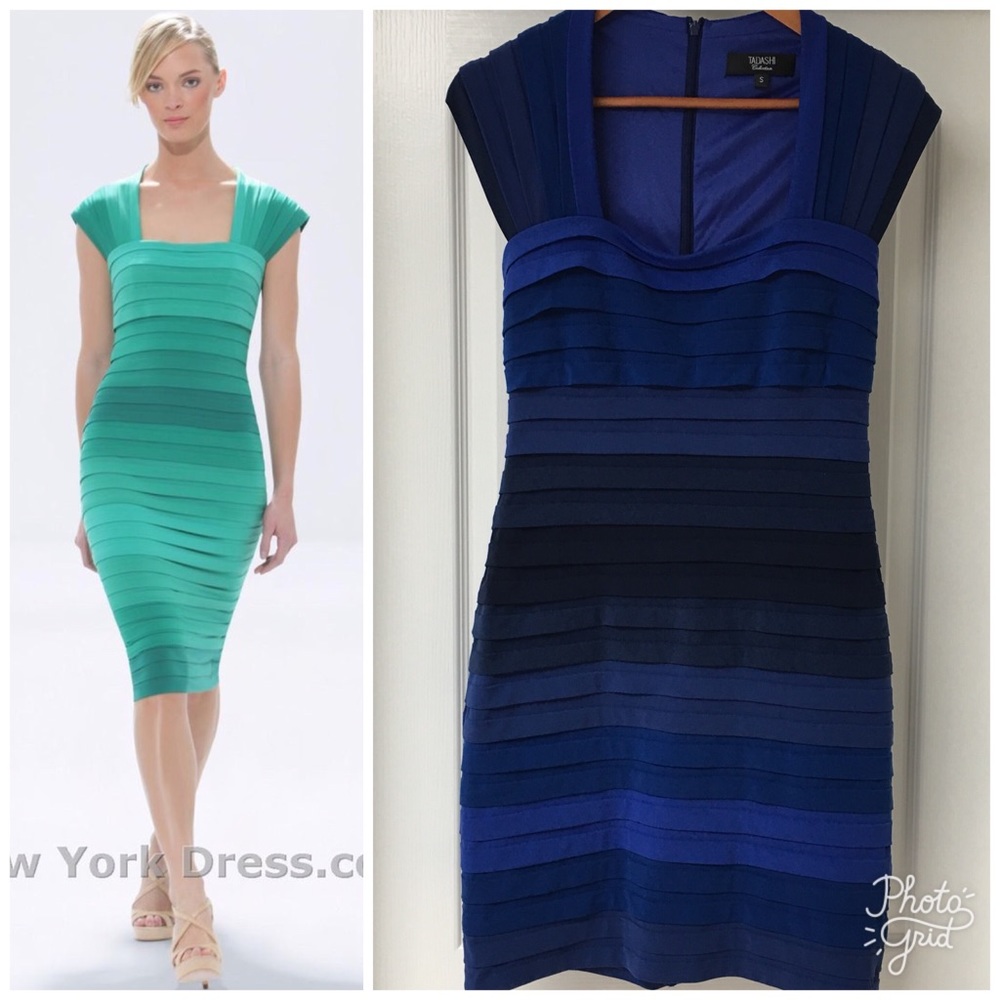 Tadashi Collection Dress Blue Ombré